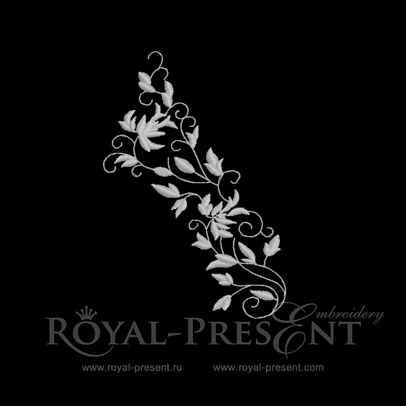 Machine Embroidery Design Grey Neckline