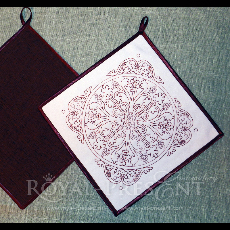 Machine Embroidery Design - Marquetry ornamental pattern (3 in 1)