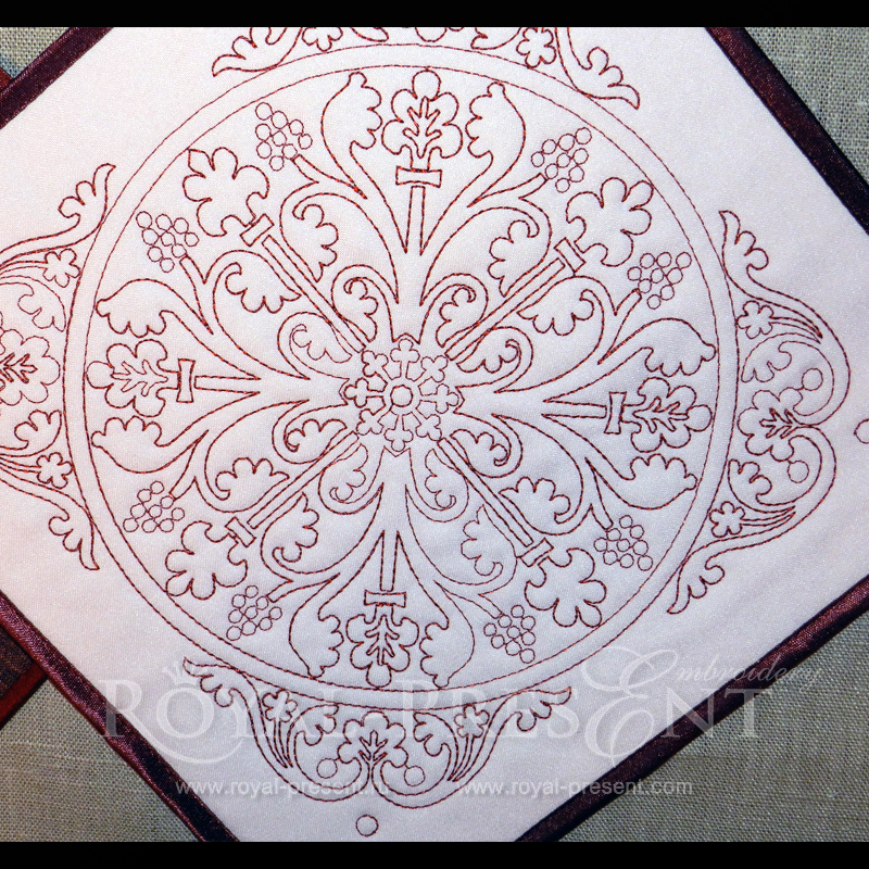 Machine Embroidery Design - Marquetry ornamental pattern (3 in 1)