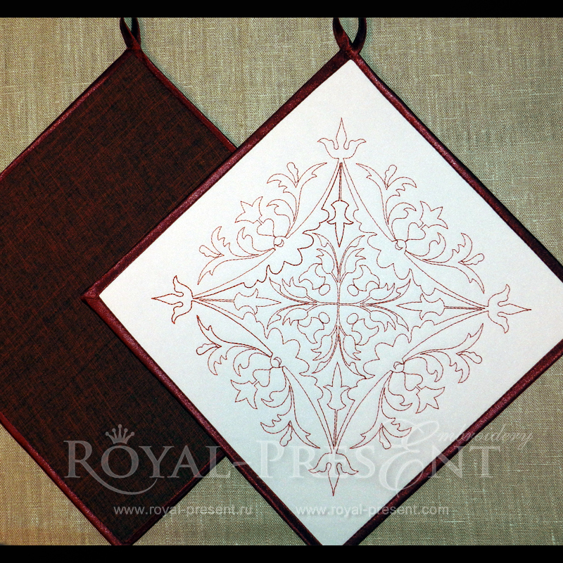 Machine Embroidery Design - Marquetry ornamental pattern (3 in 1)