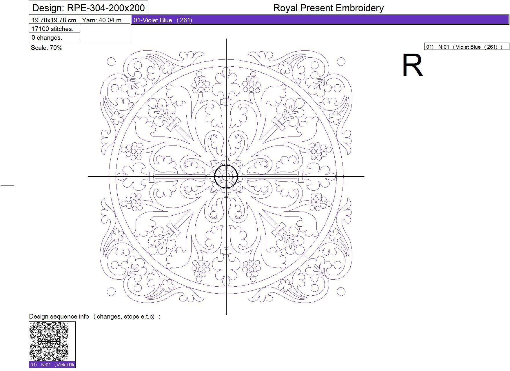 Machine Embroidery Design - Marquetry ornamental pattern (3 in 1)