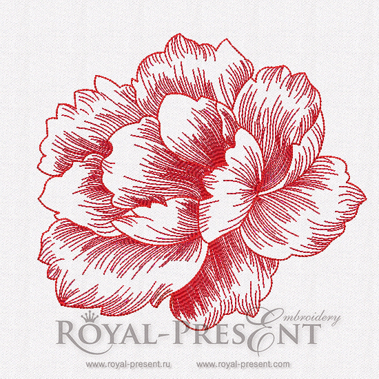 Peony Digital Machine Embroidery Design