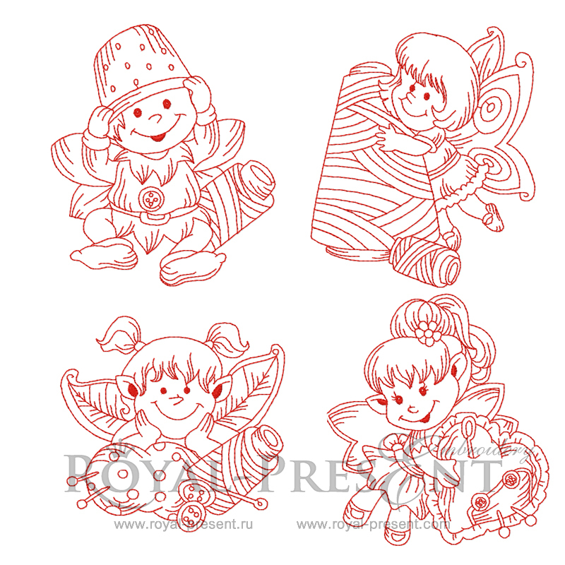 Machine Embroidery Designs - Sewing Fairy Redwork