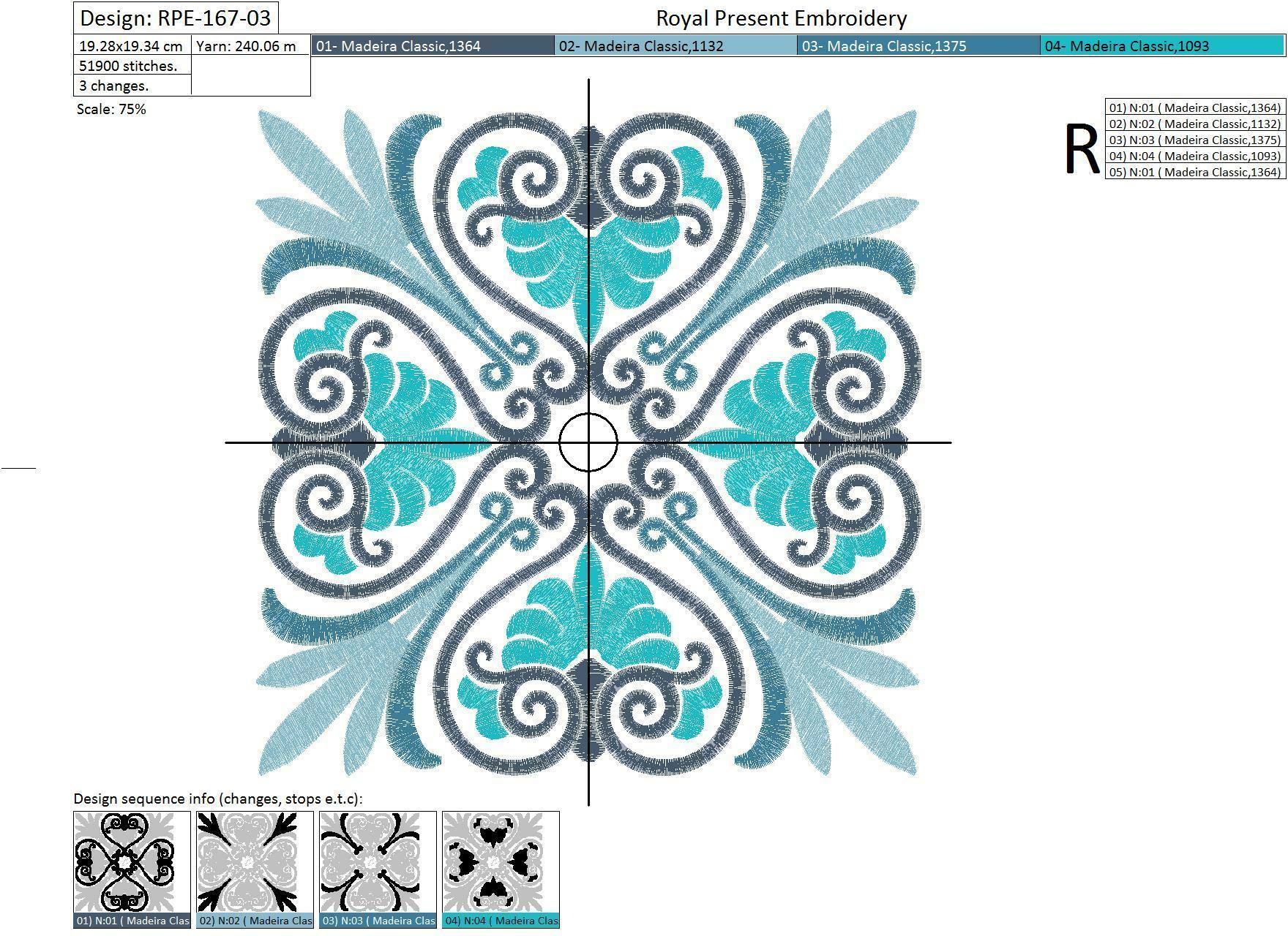 Machine Embroidery Design Vintage Greek Ornament - 3 sizes