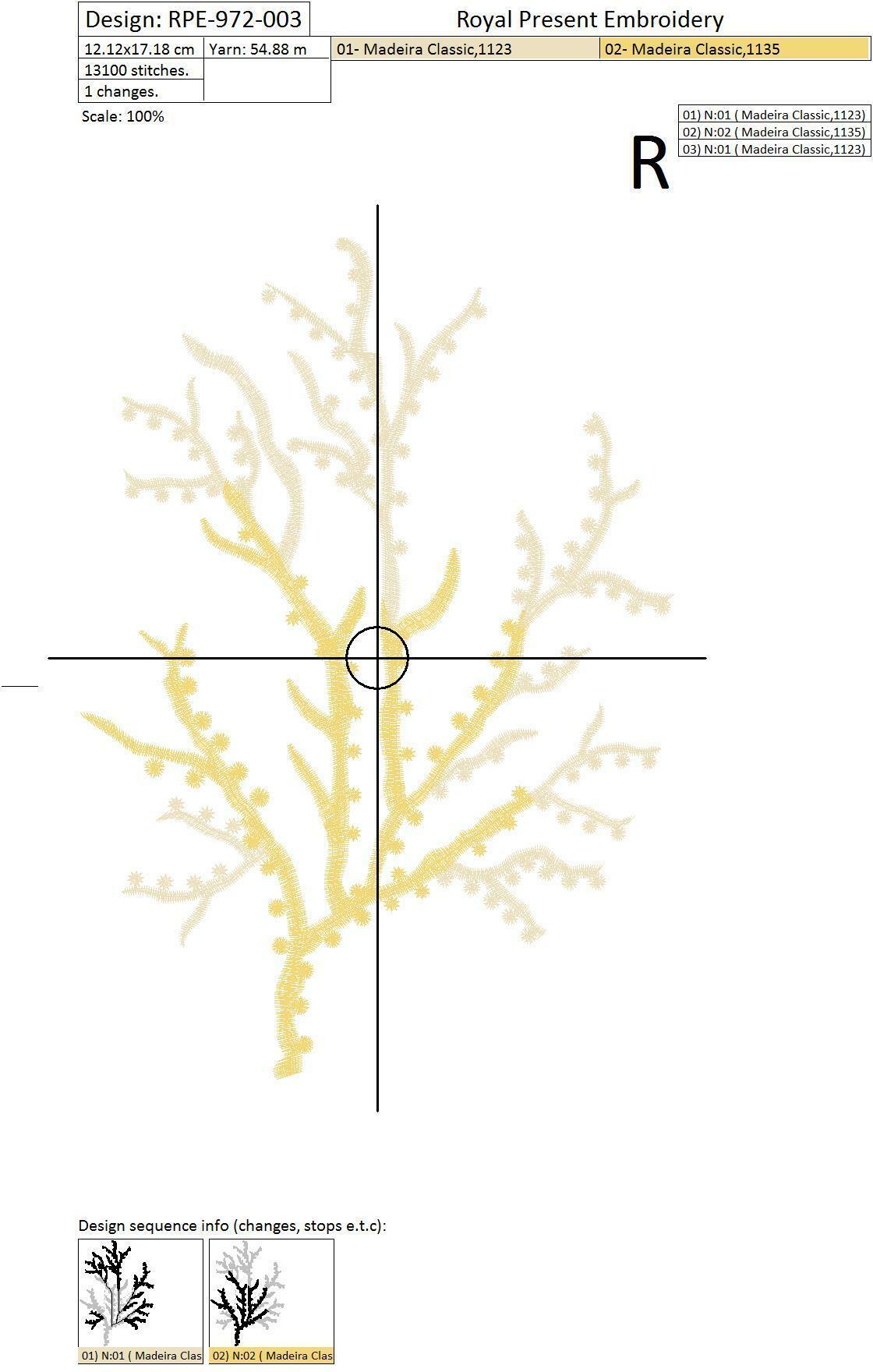 Set of Machine Embroidery Designs Corals