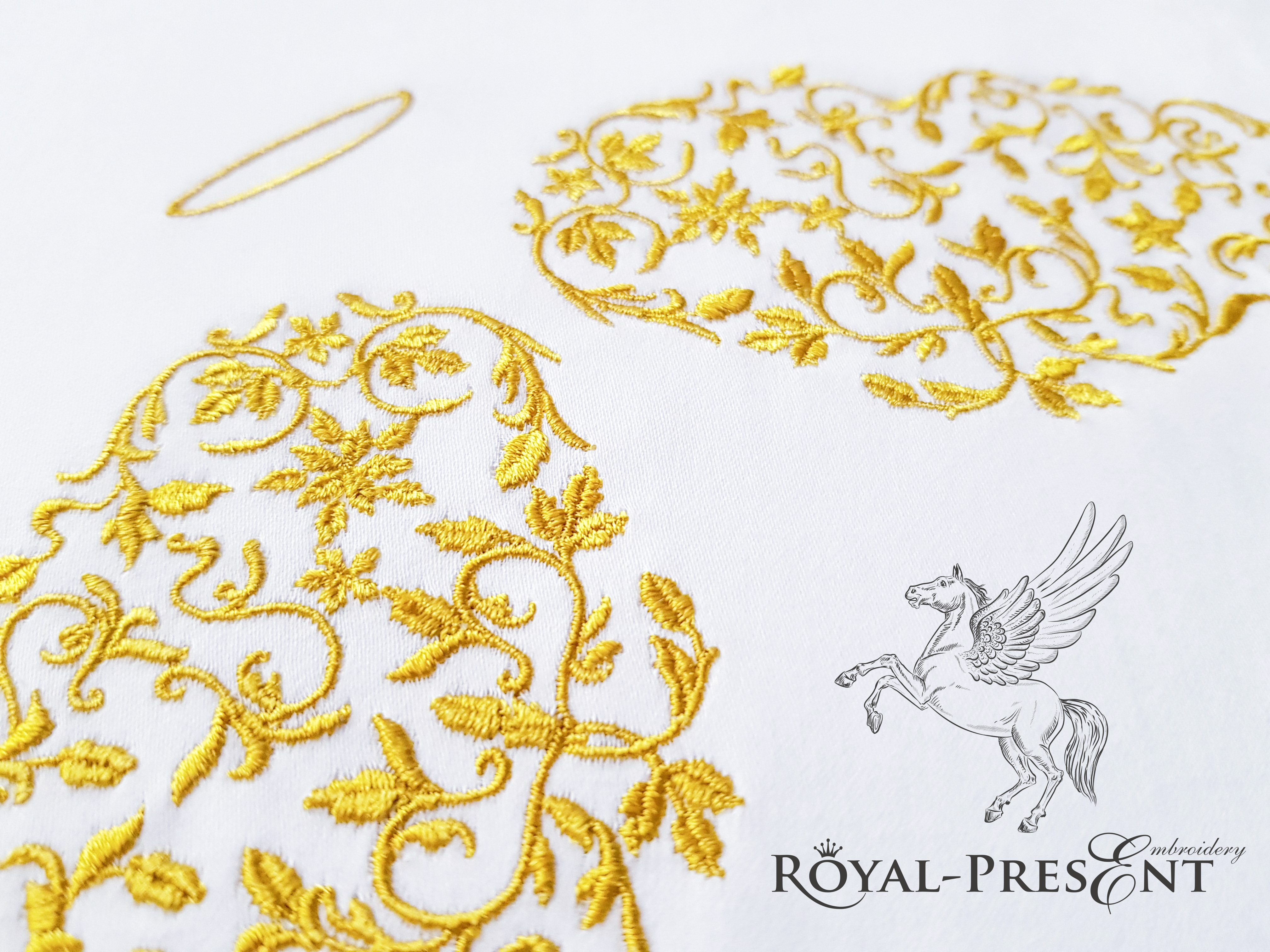 Floral Angel Wings Machine Embroidery Design