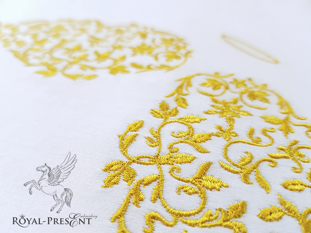 Floral Angel Wings Machine Embroidery Design