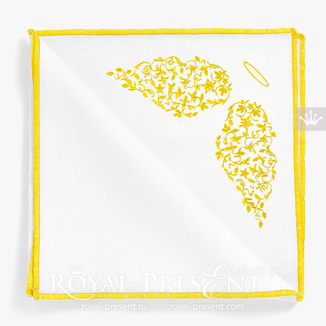 Floral Angel Wings Machine Embroidery Design