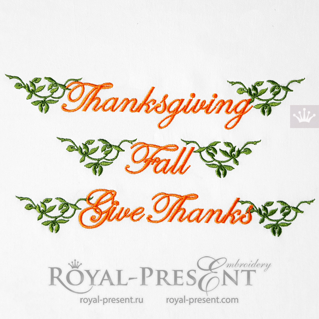 Happy Thanksgiving Lettering Machine Embroidery Designs Pack RPE-1990