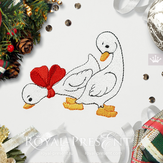 Cute Goslings Machine Embroidery Design - 4 sizes RPE-1993