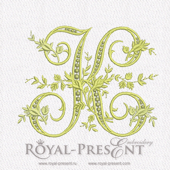 Machine Embroidery Design Monogram K