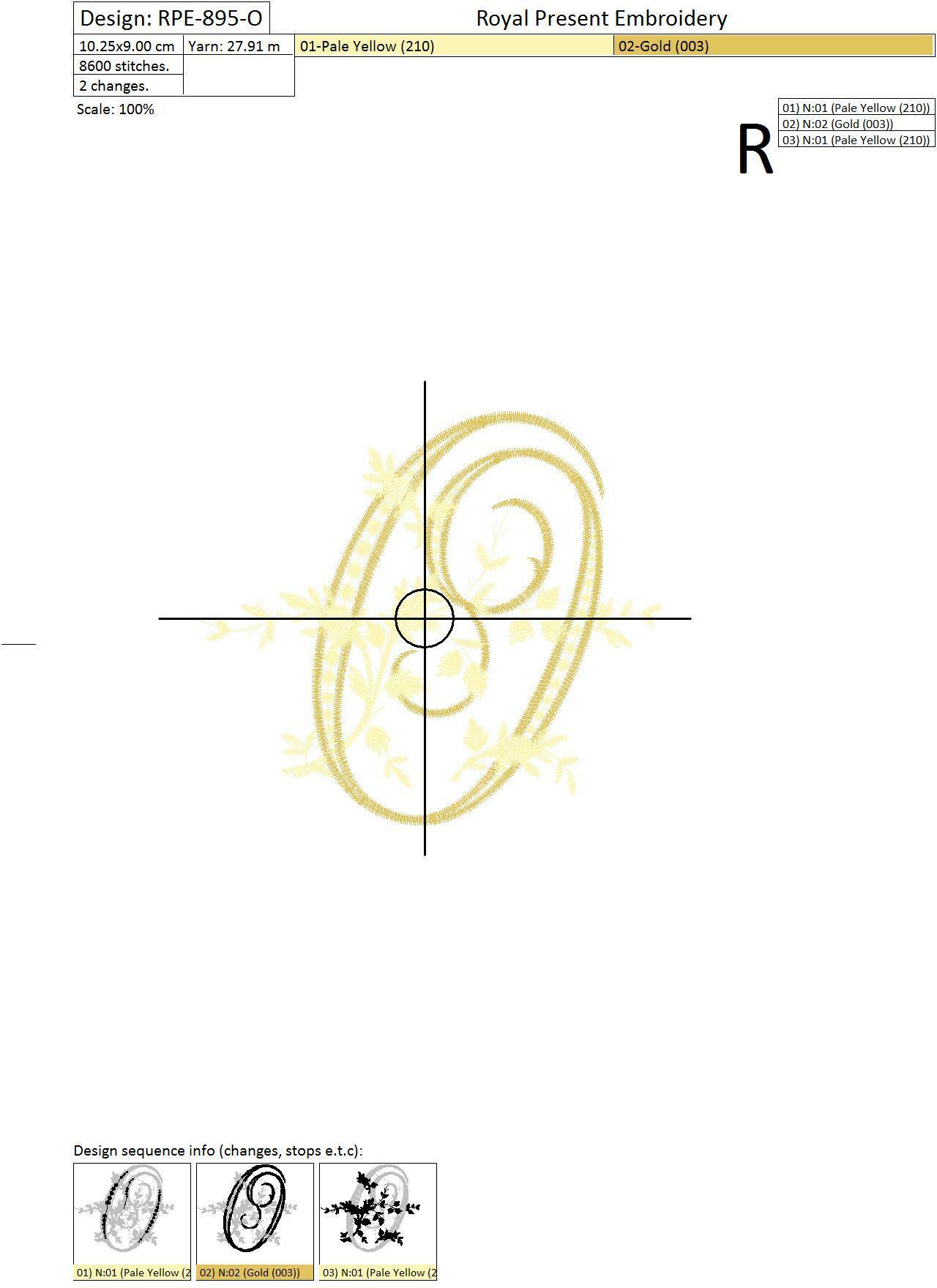 Machine Embroidery Design Monogram O