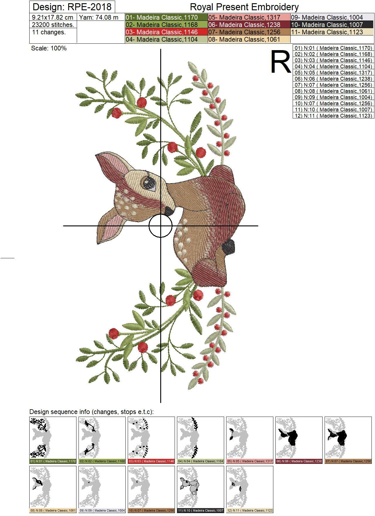 White-Tailed Fawn Machine Embroidery Design - 2 sizes