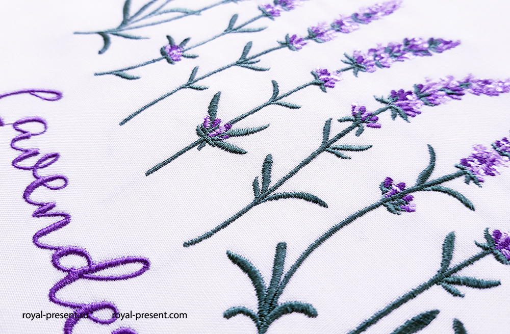 Lavender flowers with the inscription Set of Machine Embroidery Designs
