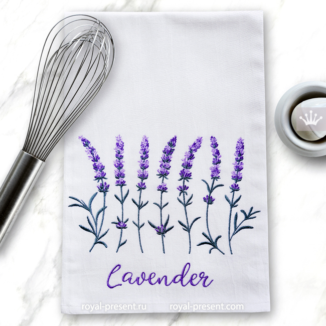 Lavender flowers with the inscription Set of Machine Embroidery Designs