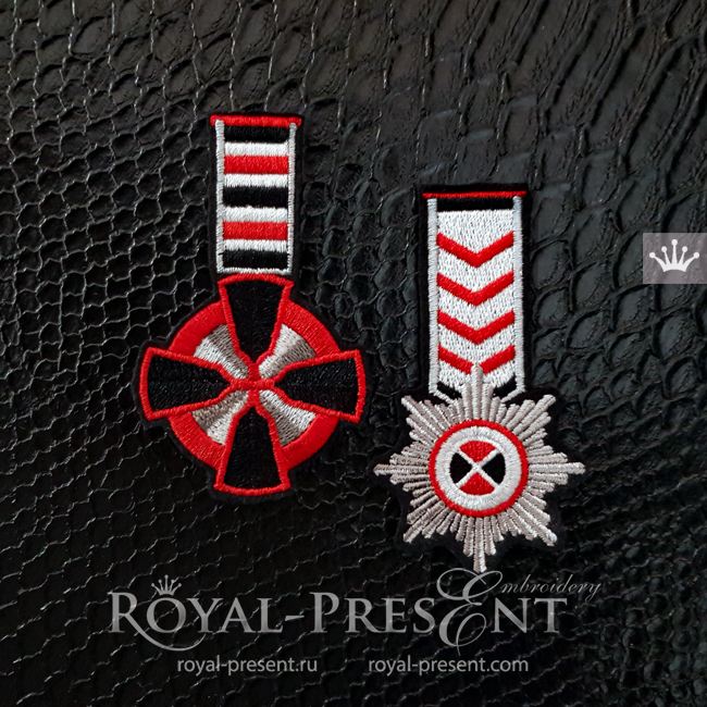 Two Medals Machine embroidery designs set RPE-2026-2