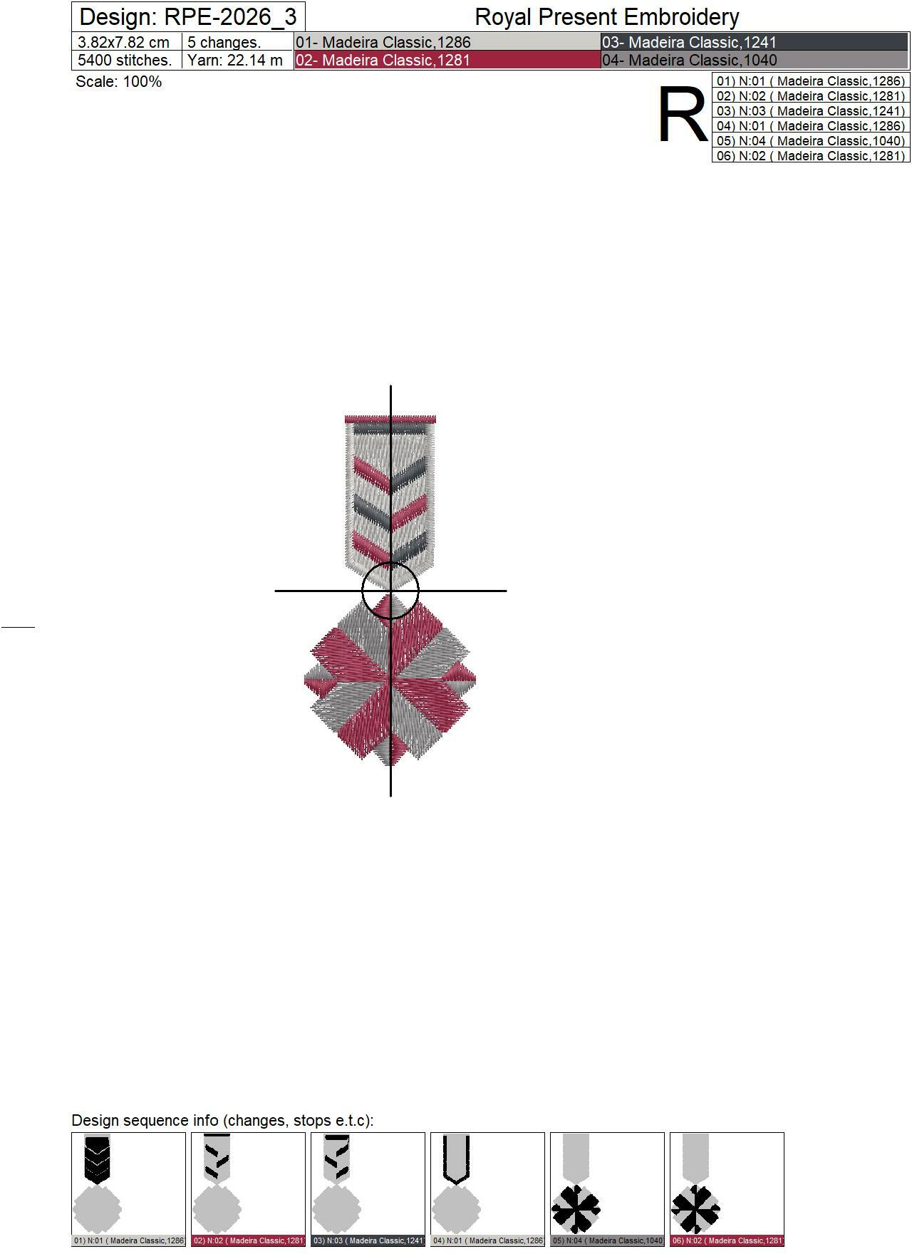 Two Stylized Medals Machine embroidery designs set
