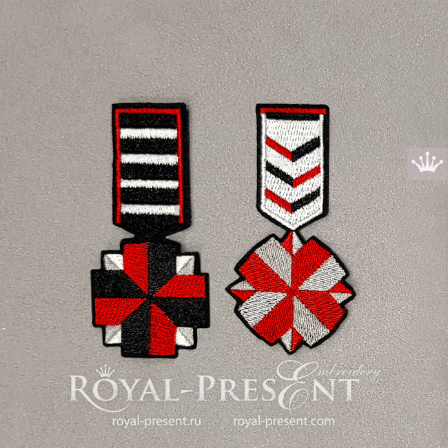 Two Stylized Medals Machine embroidery designs set RPE-2026-4