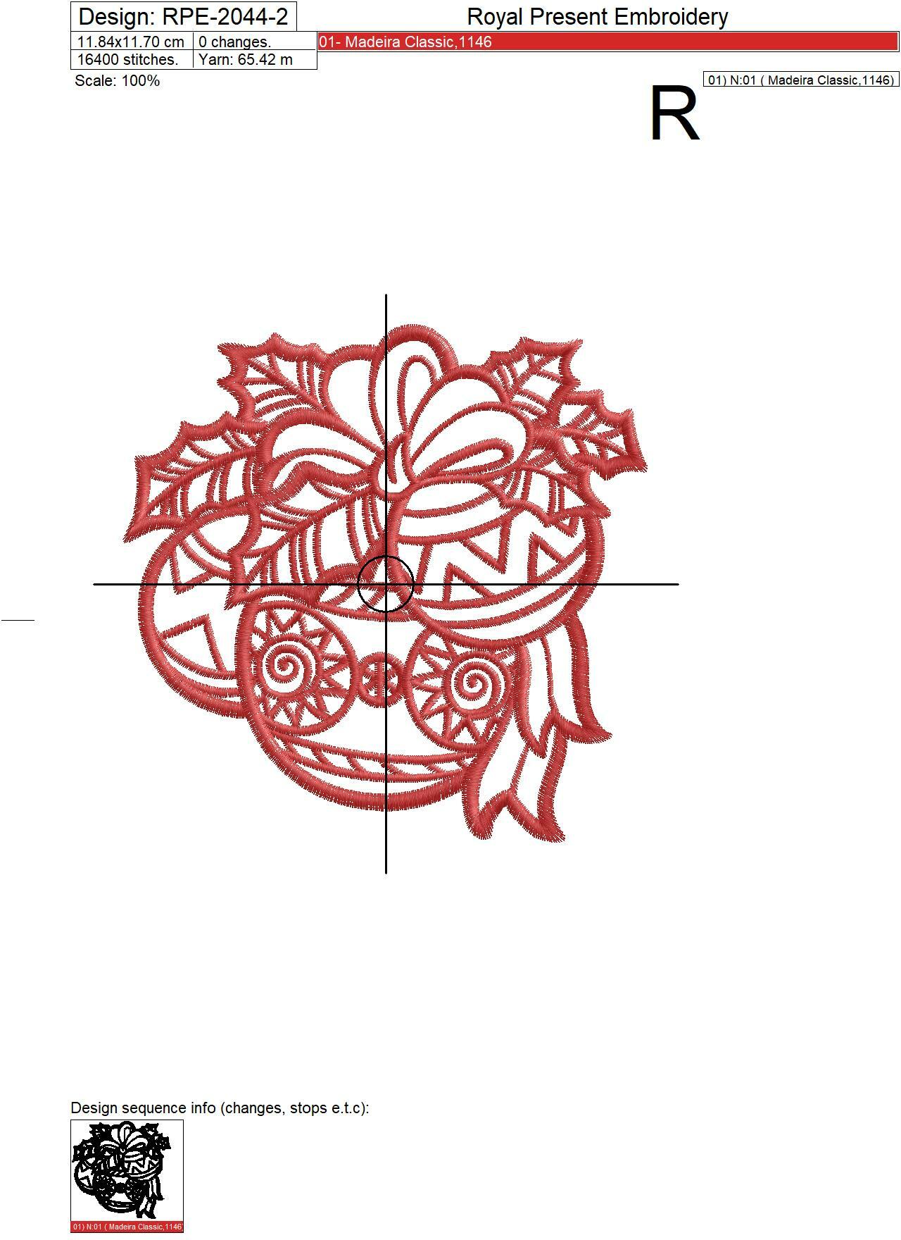 Monochrome Christmas Balls Machine Embroidery Design - 3 sizes