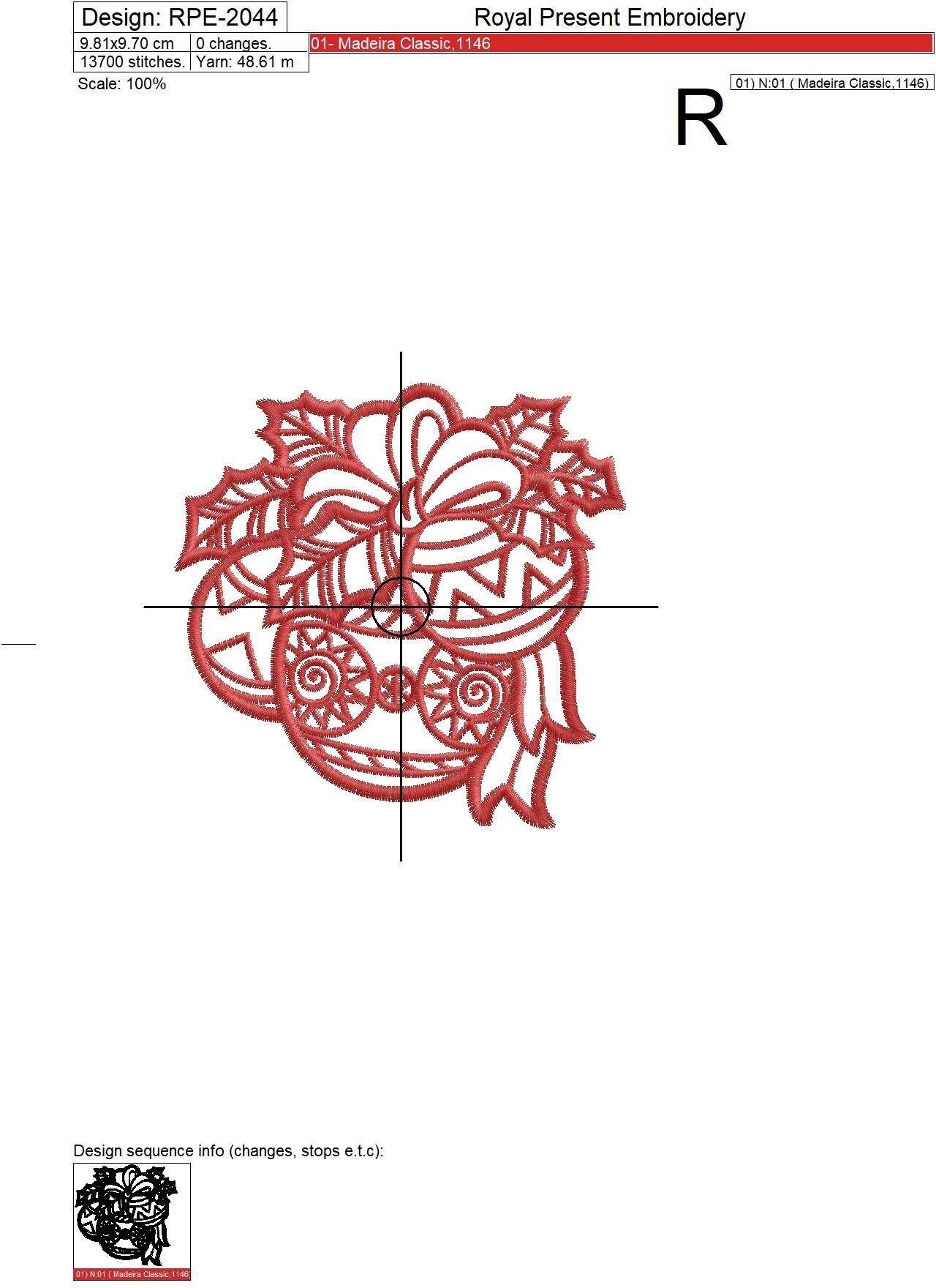 Monochrome Christmas Balls Machine Embroidery Design - 3 sizes