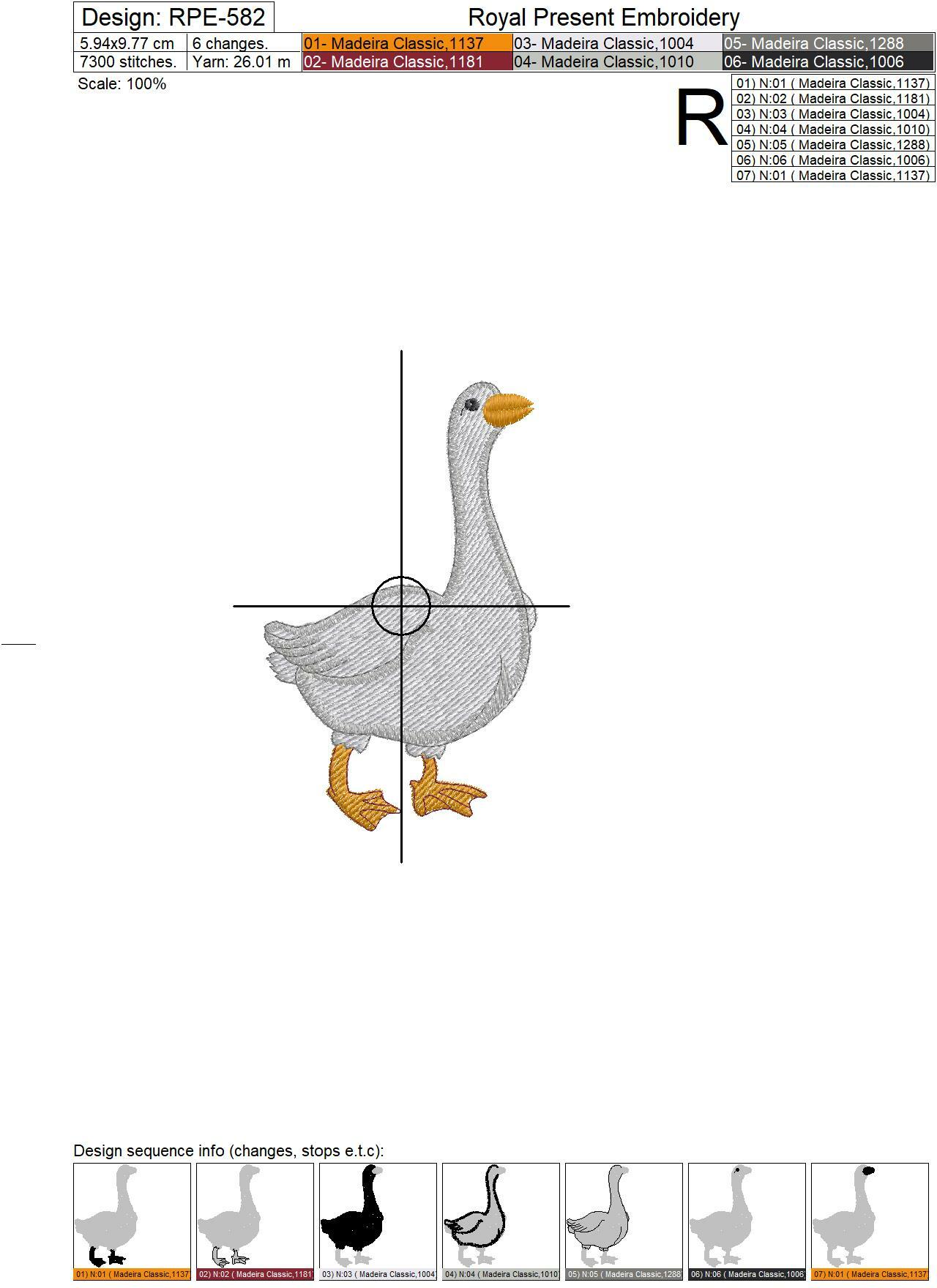 Pair of Geese Machine Embroidery Designs