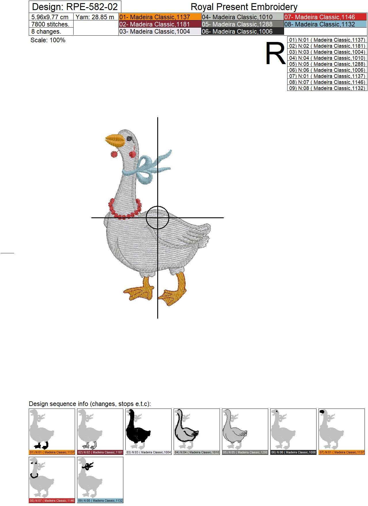 Pair of Geese Machine Embroidery Designs