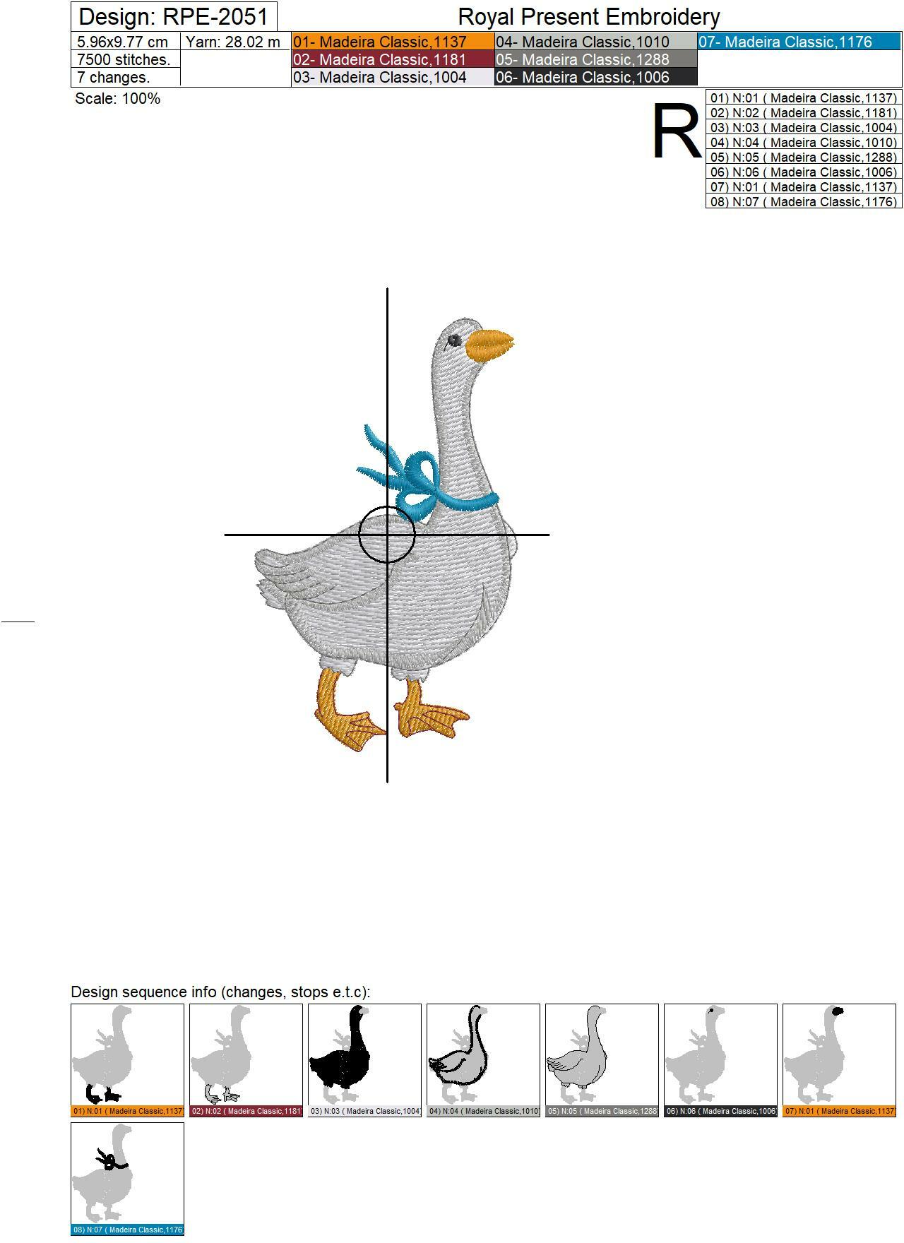 Fashionable Geese Machine Embroidery Designs
