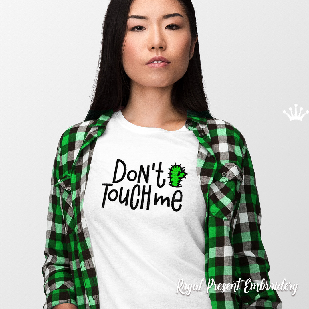 Dont touch me Quote machine embroidery design - 3 sizes Dont touch me Quote machine embroidery design - 3 sizes