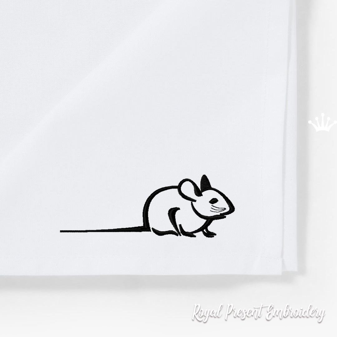 Contour Mouse Machine Embroidery Design RPE-2075