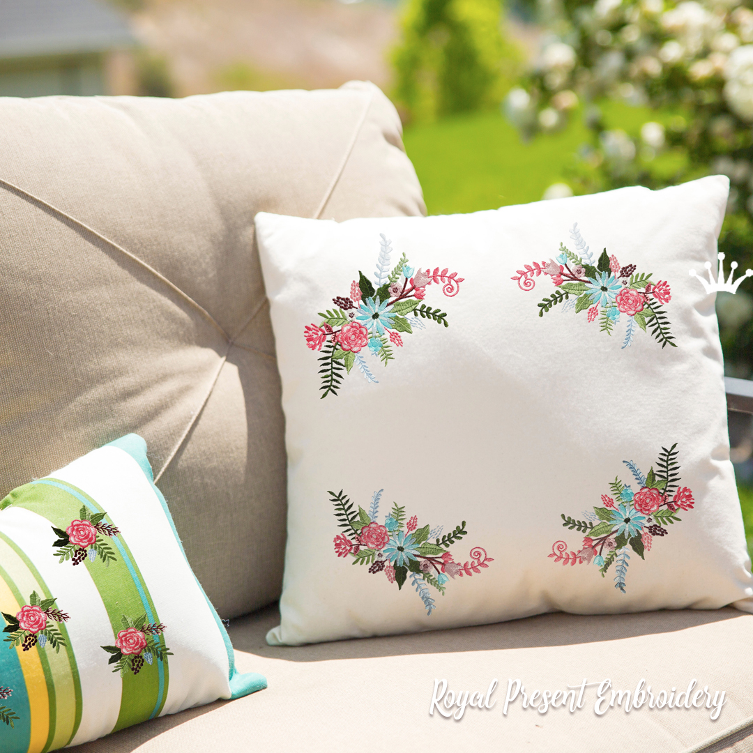 Composition of colorful flowers Machine Embroidery Designs - 3 sizes RPE-2078