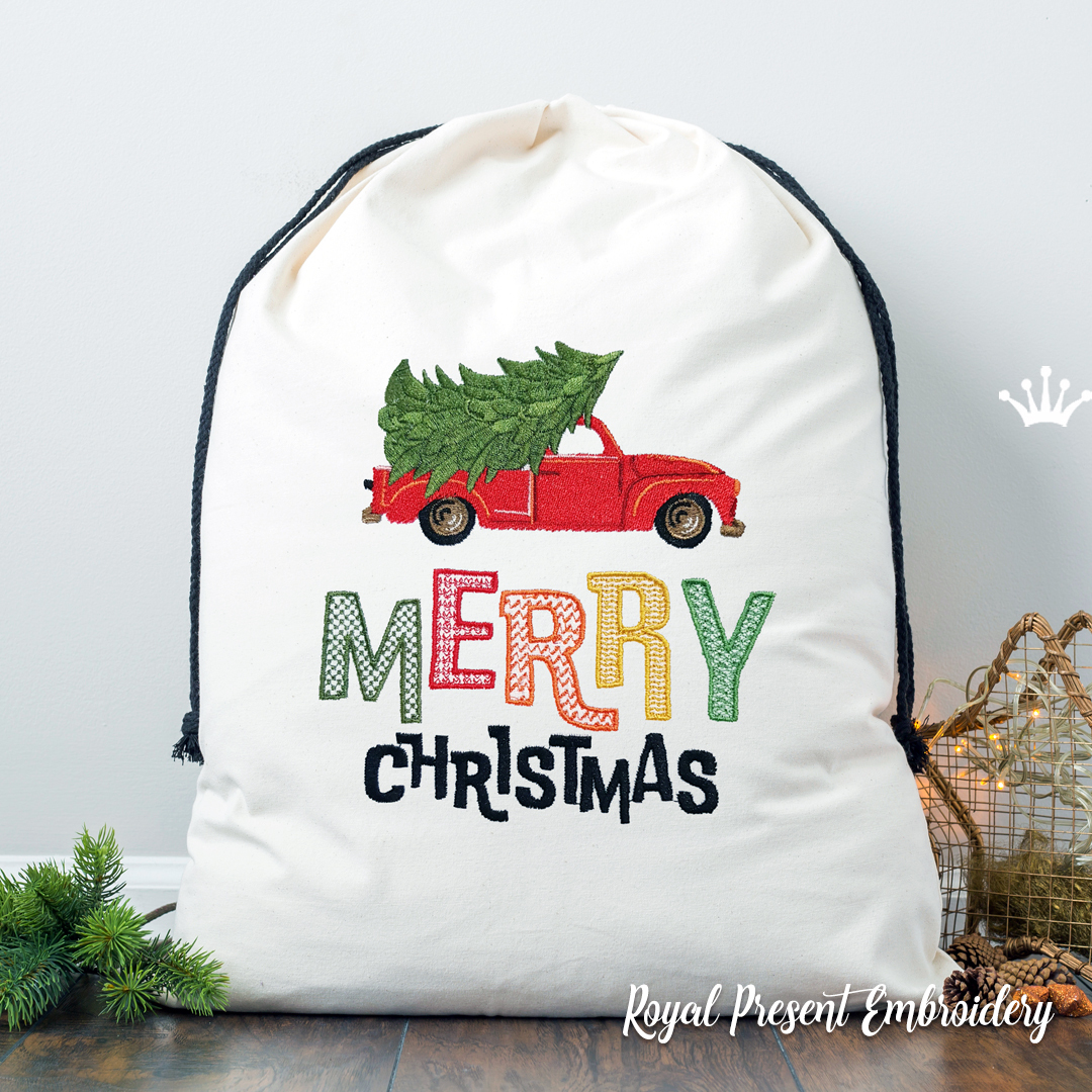 Vintage Christmas Truck Machine Embroidery Design - 7 sizes RPE-2087