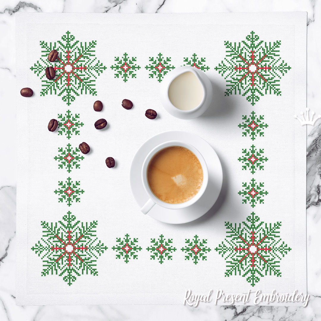 Christmas Snowflakes Cross-stitch Machine Embroidery Designs - 3 sizes