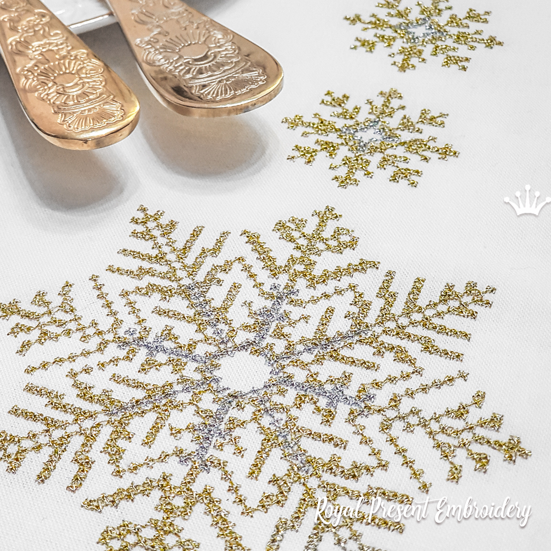 Christmas Snowflakes Cross-stitch Machine Embroidery Designs - 3 sizes RPE-2097