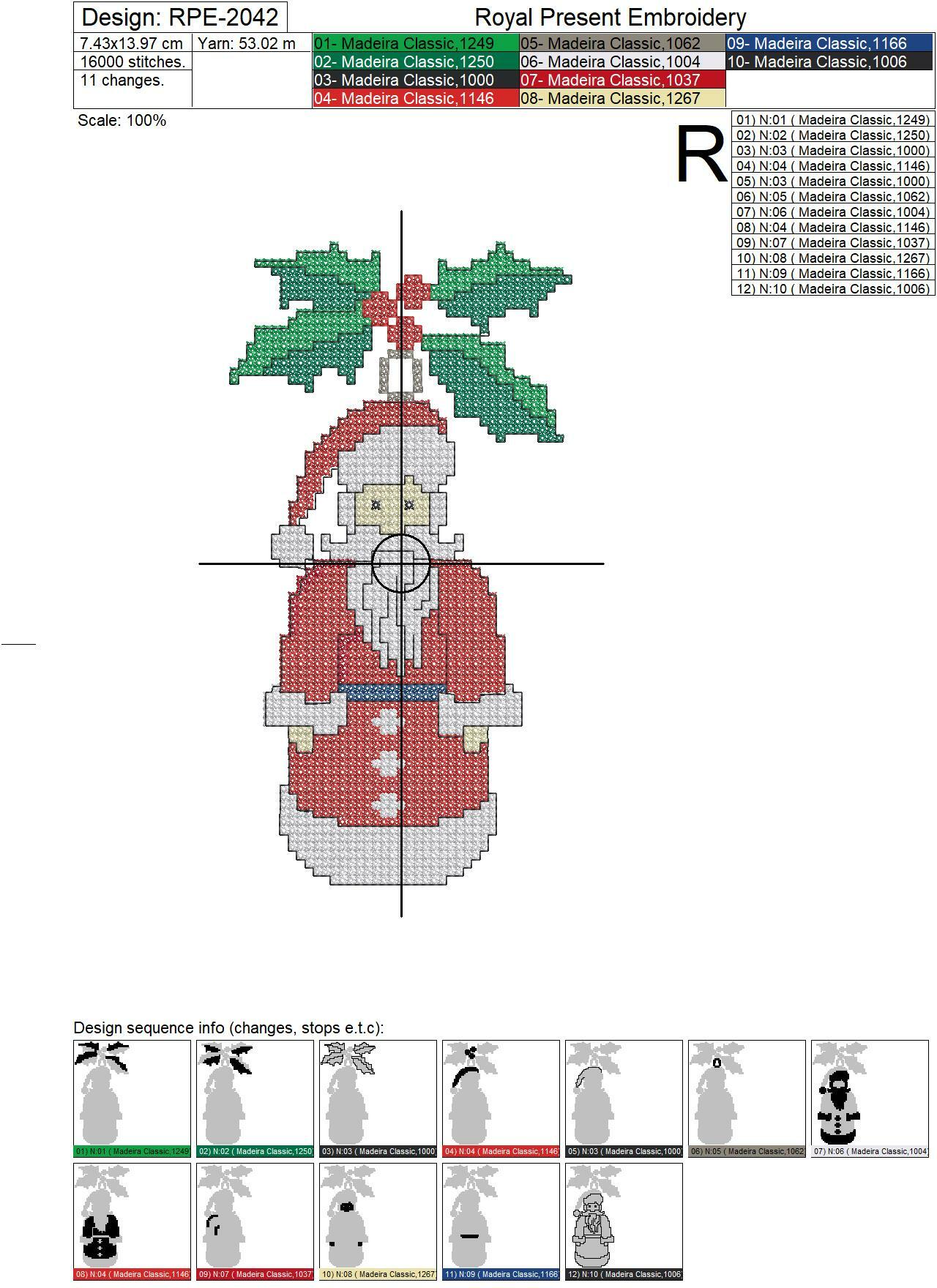 Santa Christmas Toy Cross-stitch Machine Embroidery Design