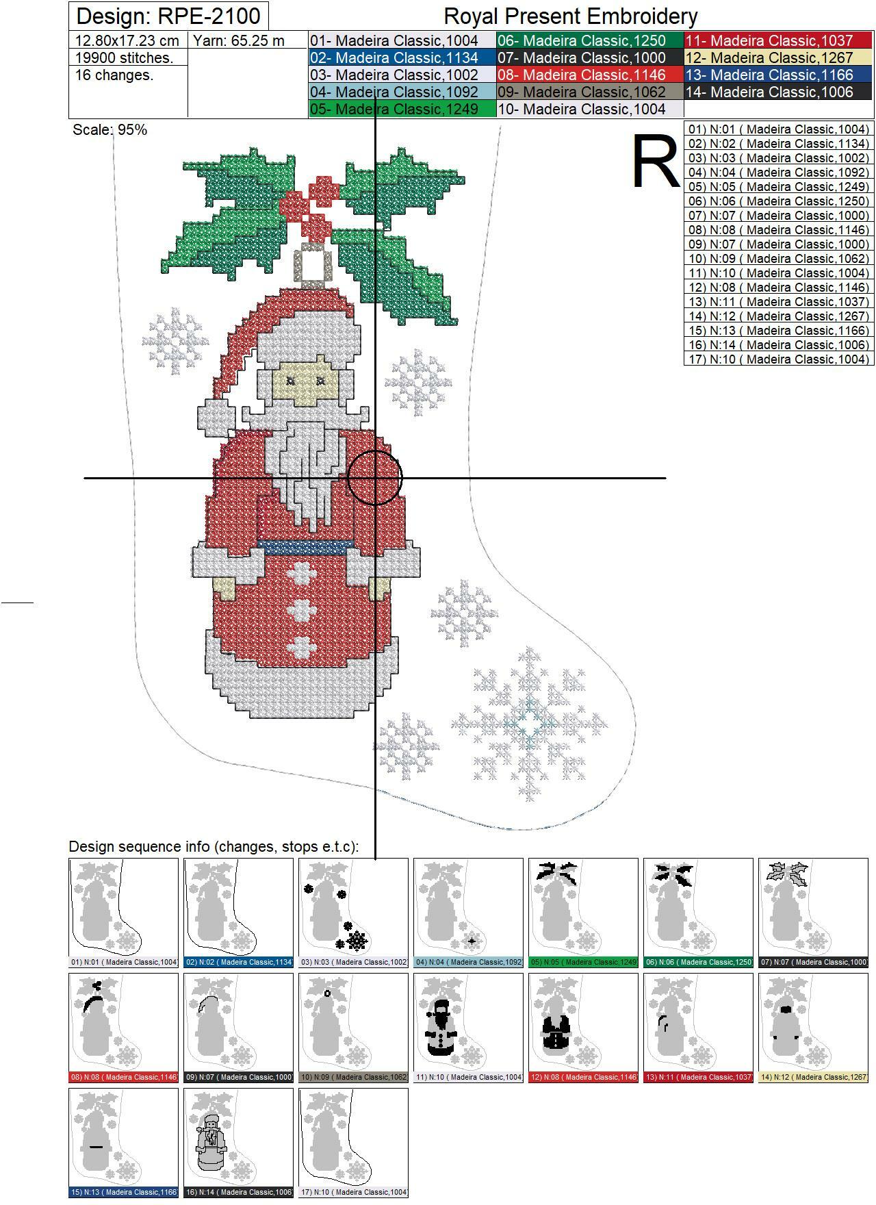 ITH Christmas stocking with Santa Christmas Toy Cross-stitch Machine Embroidery Design