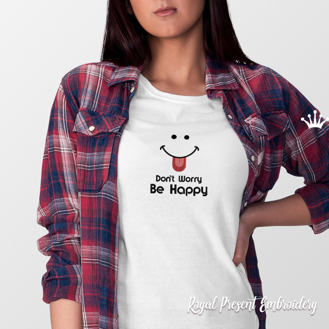 Don't Worry Quote machine embroidery design - 4 sizes RPE-2094