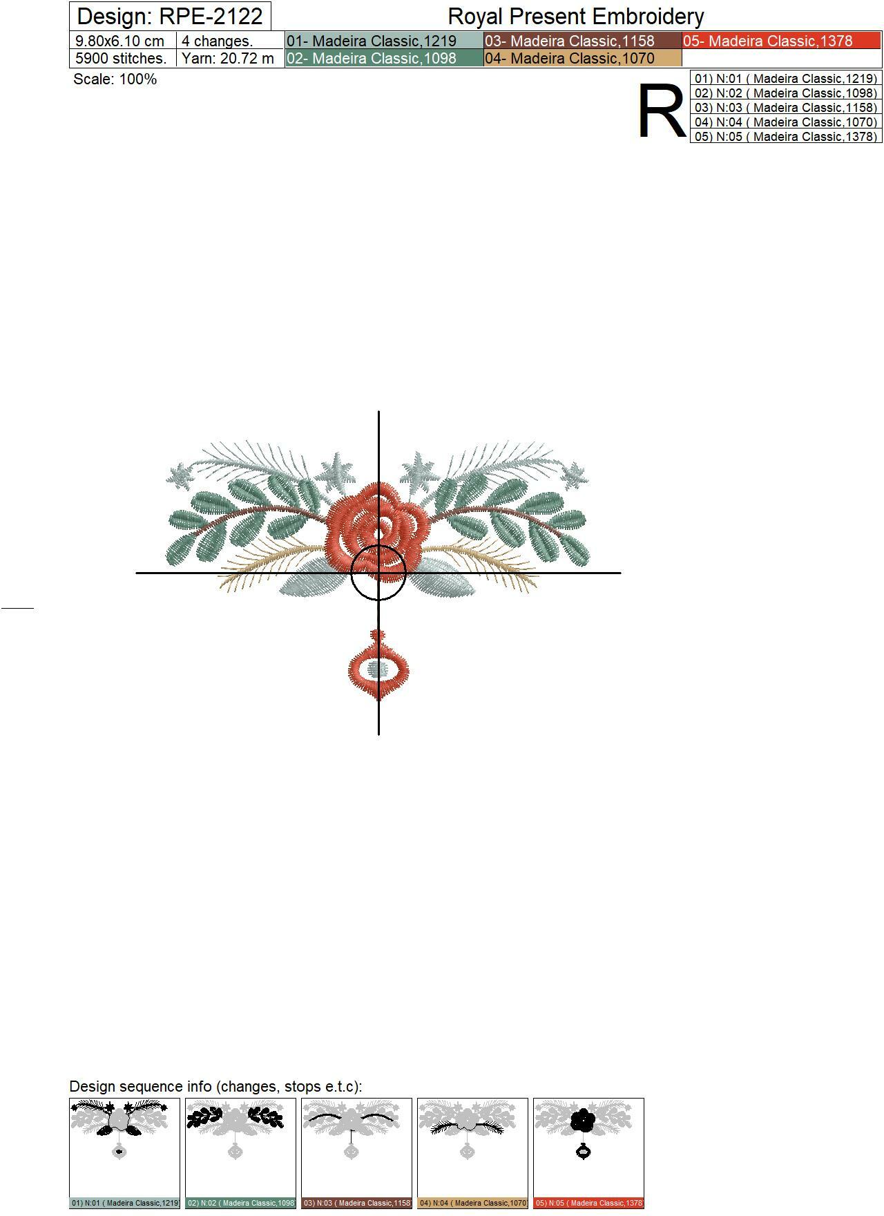 Christmas decoration with winter flower Machine embroidery design