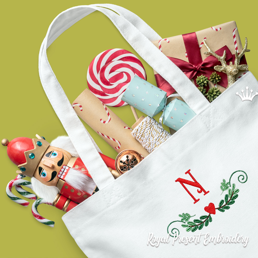 Christmas decoration with heart Machine embroidery design RPE-2123