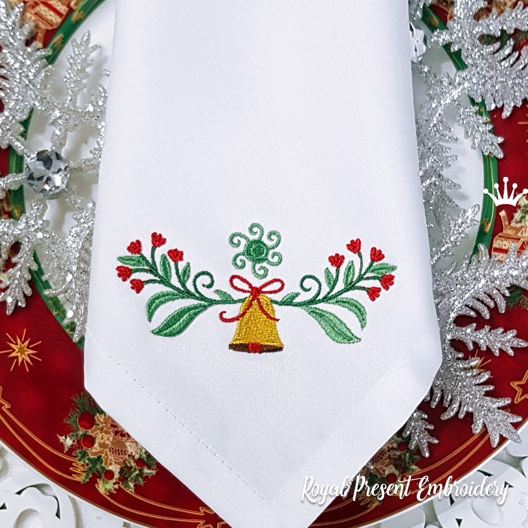 Decoration with bell Christmas Machine embroidery design RPE-2123-3