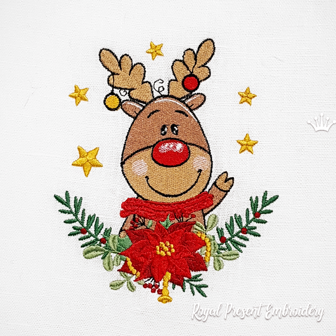 Rudolph the Red-Nosed Reindeer Machine Embroidery Design - 2 sizes RPE-2125