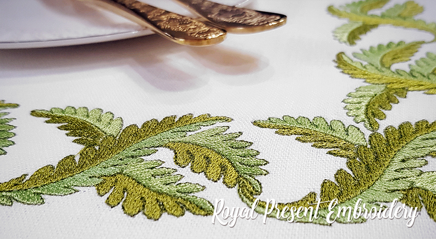 Leaf border element machine embroidery design