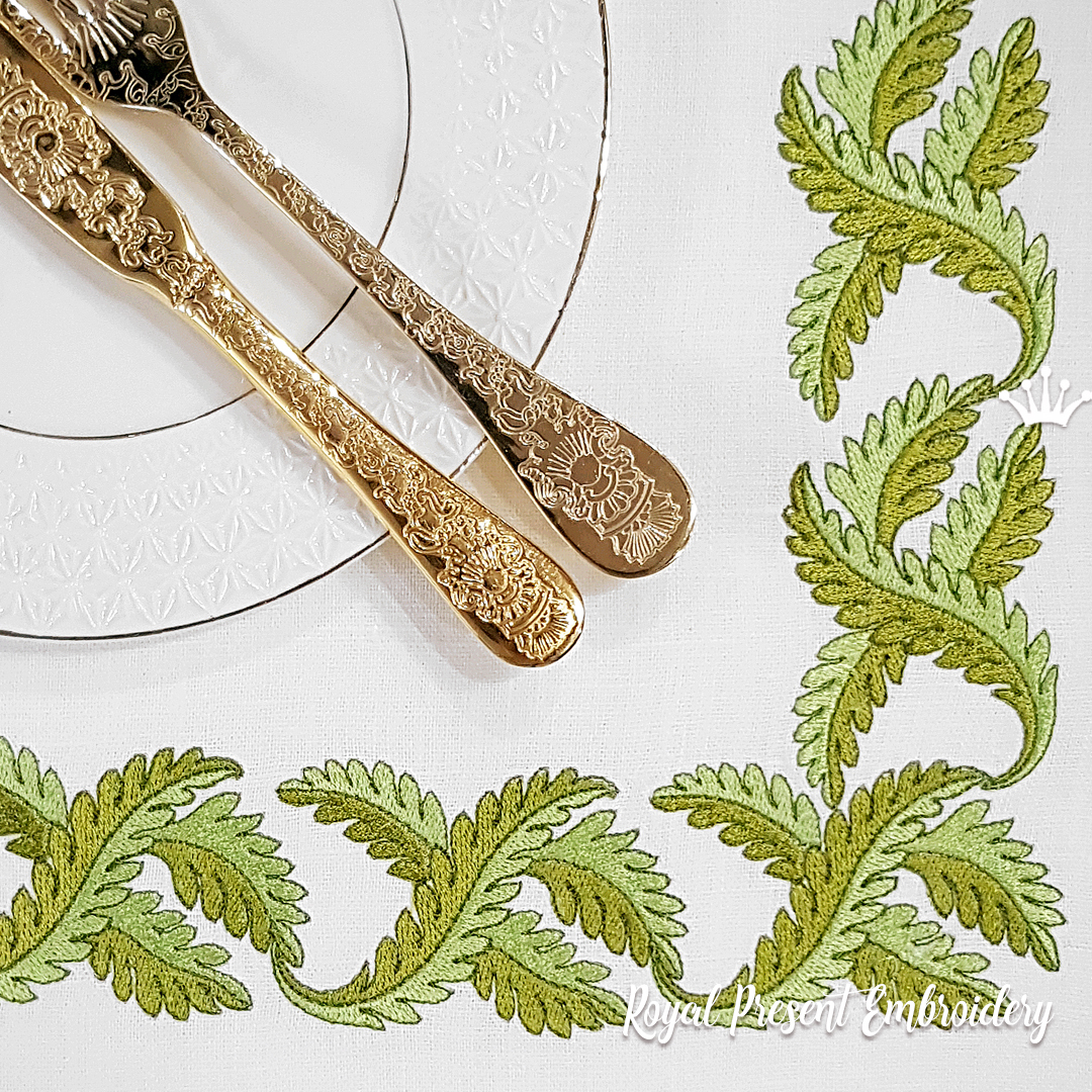 Leaf border element machine embroidery design RPE-2137