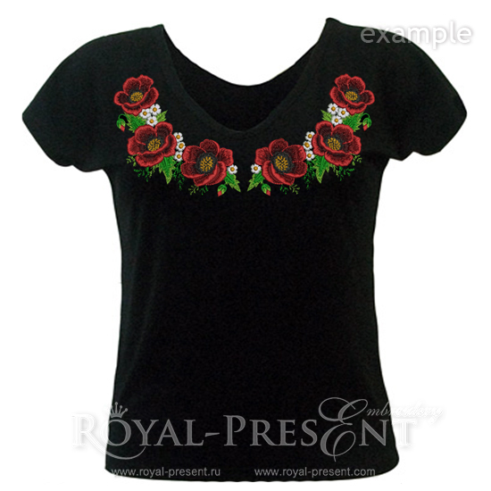 Machine Embroidery Design Poppies - 2 sizes