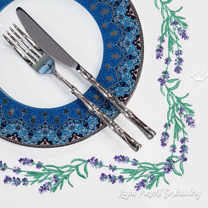 Sprig of Lavender Machine Embroidery Design 4 sizes Fragrant