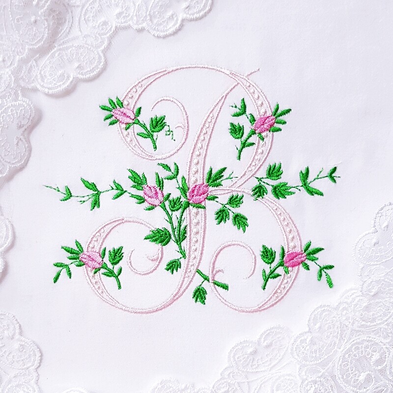 Vintage Floral Monograms With Roses | Royal Present Embroidery ...