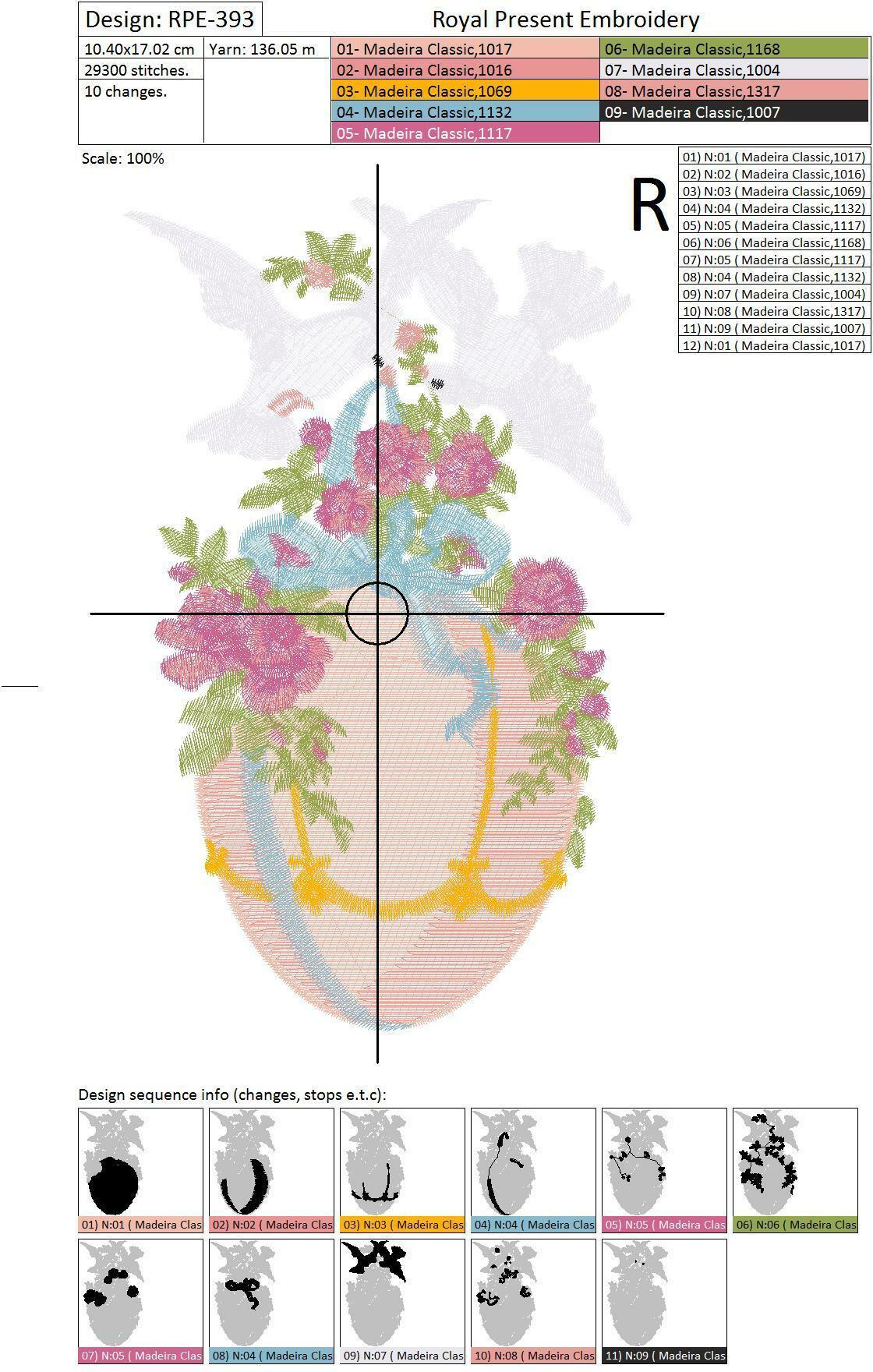 Machine Embroidery Design Doves & Easter egg