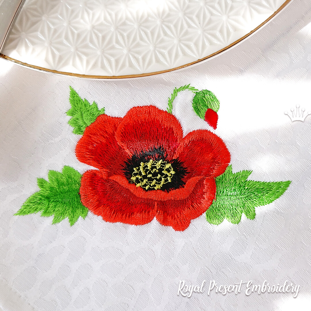 Download Poppy Machine Embroidery Design | Royal Present Embroidery ...