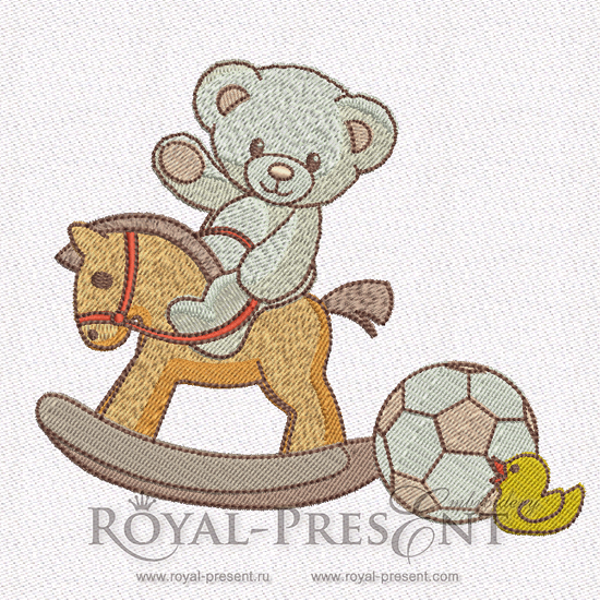Teddy-bear Machine Embroidery Design - 2 sizes RPE-054