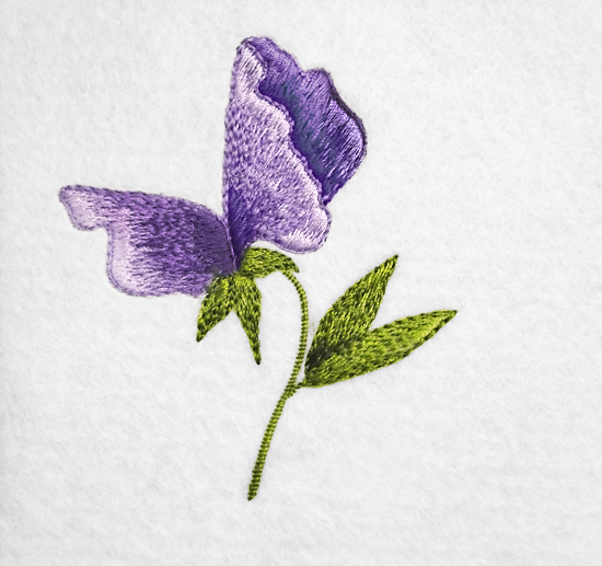 Sweet Pea Free Machine Embroidery Design RPE-850