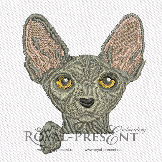 Machine Embroidery Design - Pocket Cat - Sphynx